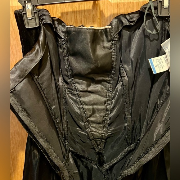 Vintage Gunne Sax Jessica McClintock Strapless Lined Tulle Velvet Sequin Dress - Picture 10 of 16